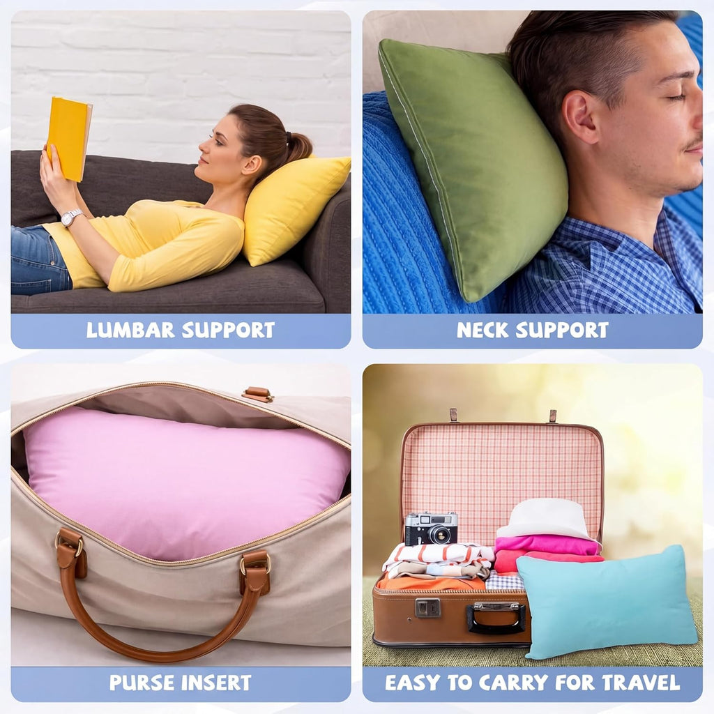 Kigley 6 Pack Mini Pillow Bulk Small Pillows 14"x9" Soft Travel Nap Pillow for Daycare Nap Time Pet Neck Lumbar (Multicolor) 6 Pack