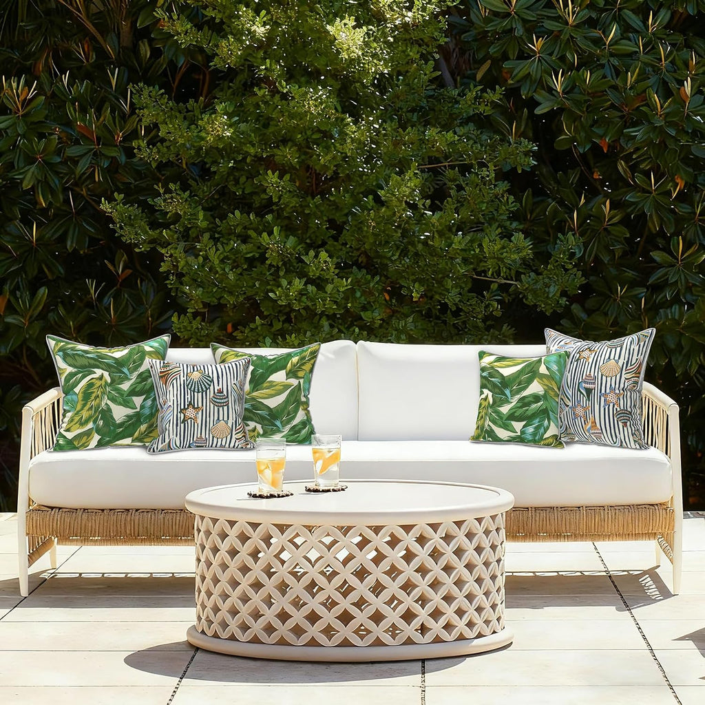 LVTXIII Outdoor Throw Pillow Covers 16x16 inch Waterproof Tropic Accent Pillow Cases Fluffy Outdoor Cushion Covers for Garden and Patio…