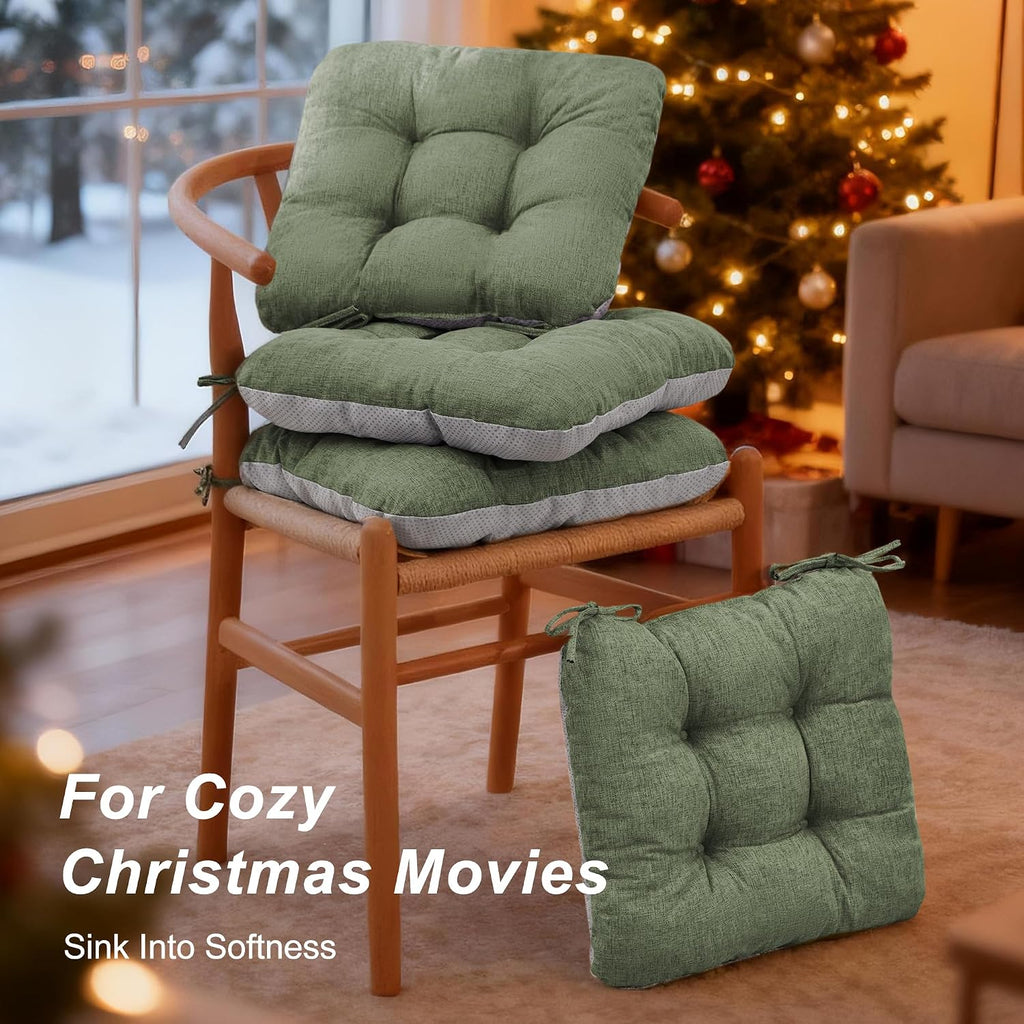 Love's cabin Memory Foam Chair Cushions Set of 4, 15.5"x15.5"x3.5" Indoor & Outdoor Seat Pads for Dining, Kitchen, Office, Patio Chairs…