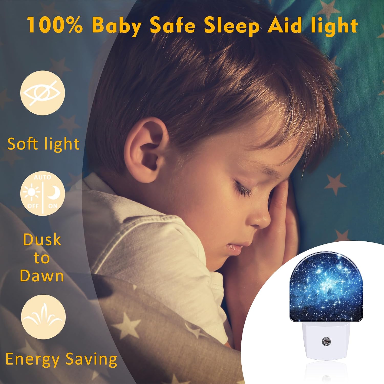 Galaxy Space with Stars Night Light, Deep Universe Nebula Dusk to Dawn Night Light Plug in,0.5w Energy Saving Sleep Friendly NightLight…