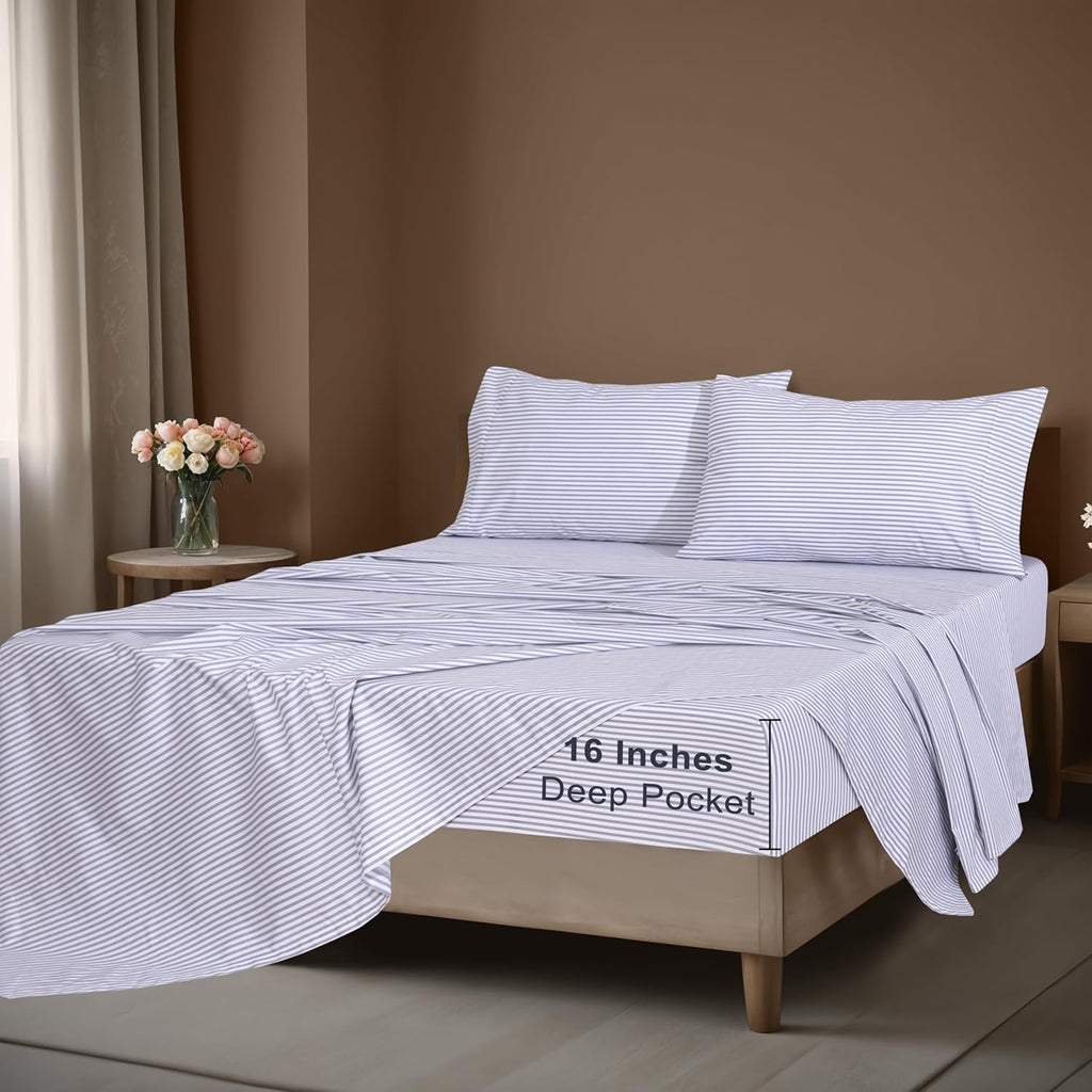 Zoyer 100% Cotton Sheets – Twin XL Size Percale Bedding, Cooling & Breathable, Durable with a Crisp, Soft & Comfortable Feel, 16" Deep Pock…
