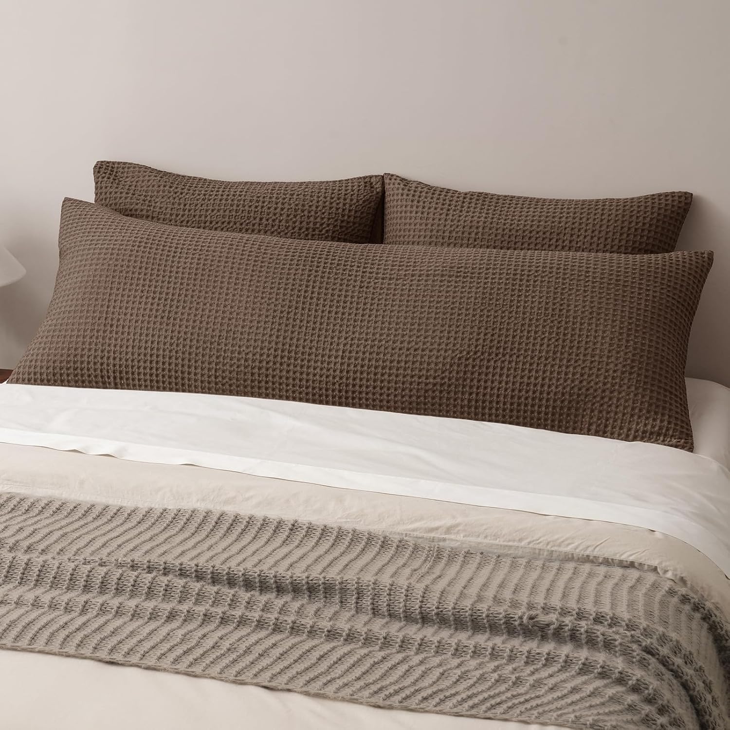 Phf Ultra Soft Waffle Weave Body Pillowcase with Zipper, No Insert, 1Pack 20" x 54" Pillow Sham, Breathable & Skin-Friendly Body Pillow cas…