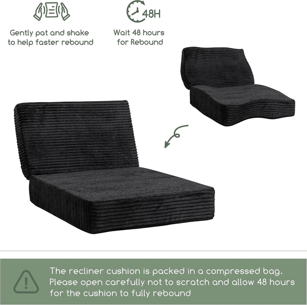 HIGOGOGO Corduroy Recliner Chair Cushion with Lumbar Support Pillow Soft Non-Slip 4" Thick Seat Pad Prevent Buttocks & Back Pain for…
