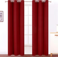Lemomo Blackout Curtains 42 x 84 Inch - Red Curtains Set of 2 Panels - Room Darkening, Thermal Insulated for Living Room 84 Inch Red