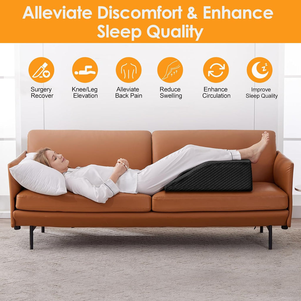 Ruqmuis Leg Elevation Pillow for After Surgery, 10inch Foam Leg Elevating Pillow for Swelling and Blood Circulation, Leg Wedge Pillow for S…