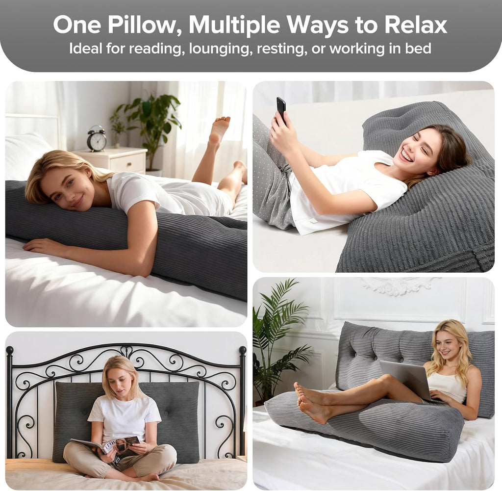 Royal Choice Headboard Pillow for Sitting Up in Bed, Twin Size Backrest Triangle Reading Pillow for Daybed, Supportive Bed Back Pillow for…