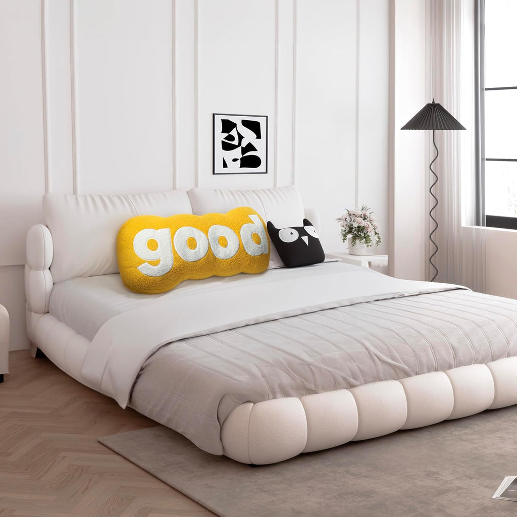 JohnearHomeFashionDecorLife Johnear Headboard Pillow Yellow Plush Reading Pillow Back Support Pillows for Bed Sitting Up Adult Daybed Sofa…