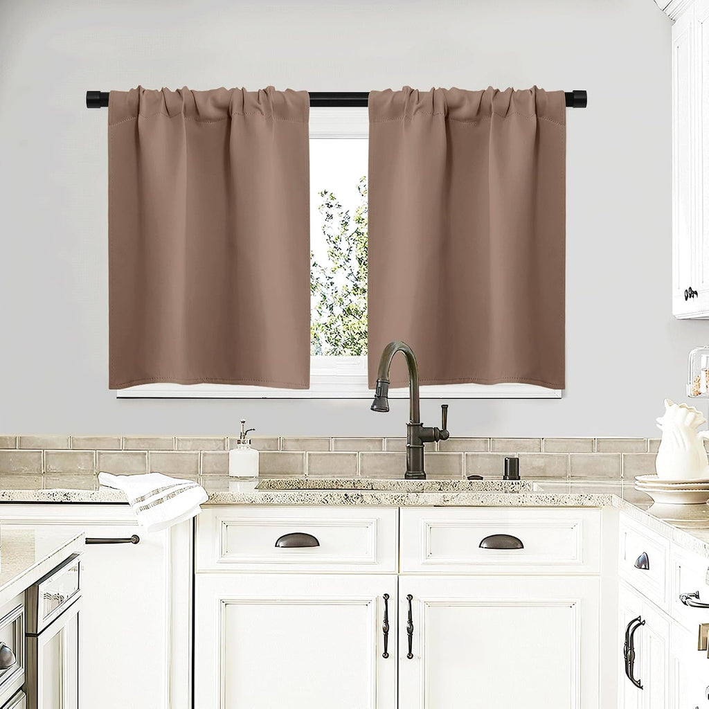 NICETOWN RV Blackout Curtains for Camper Windows, Window Treatment Thermal Insulated Rod Pocket Small Blackout Draperies/Drapes for…