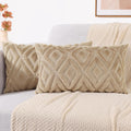 decorUhome Summer Couch Throw Pillow Covers 12x20 Set of 2, Decorative Soft Plush Faux Fur Wool Lumbar Accent Pillow Covers for Modern Farm…