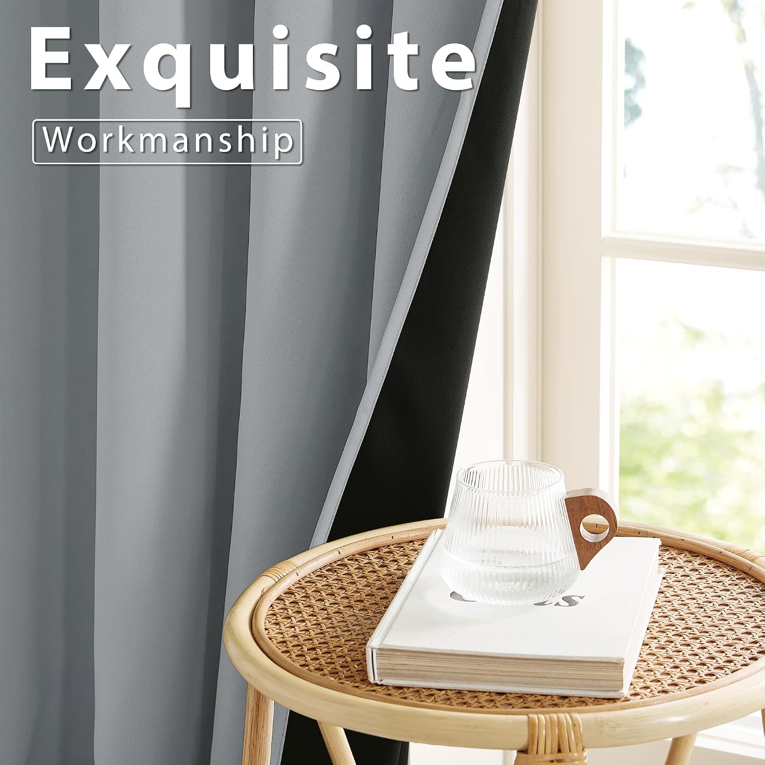 NICETOWN Grey Blackout Curtains for Bedroom 52 X 84 Inch Long 2 Panels Set Light Room Darkening Plylux Drapes for Living Room, Soundproof…