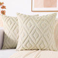 decorUhome Summer Couch Throw Pillow Covers 20x20 Set of 2, Decorative Soft Plush Faux Fur Wool Accent Pillow Covers for Modern Farmhouse B…