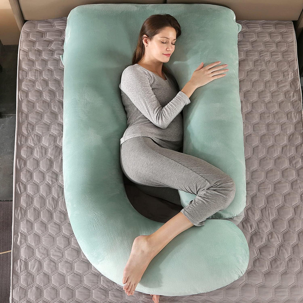 U-Shaped Full Body Pregnancy Pillow for Sleeping – 57" Maternity Pillow with Removable Cover, Support for Back, Legs, Belly & Hips…