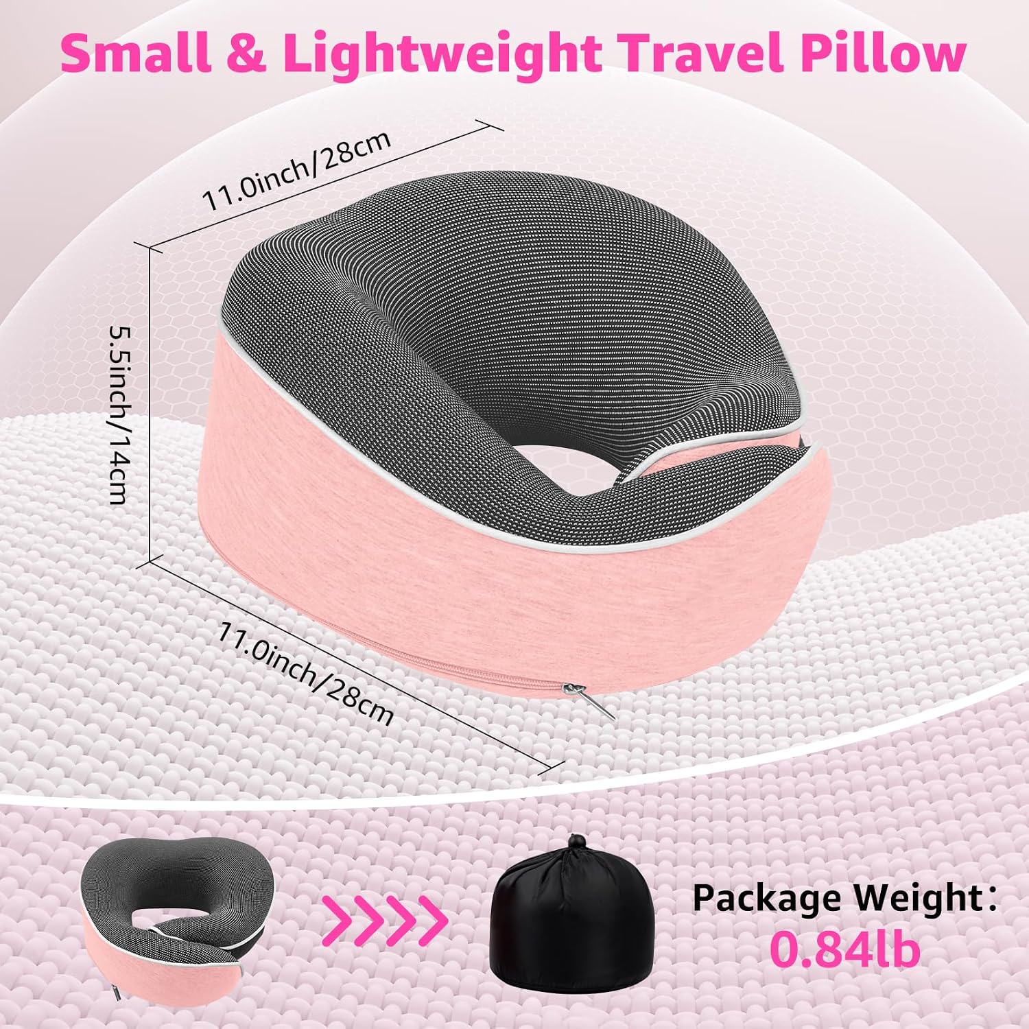 Travel Pillows for Airplanes Ergonomic Memory Foam Neck Pillow for Travel - 360° Head & Neck Support for Sleeping on Flights, Cars…