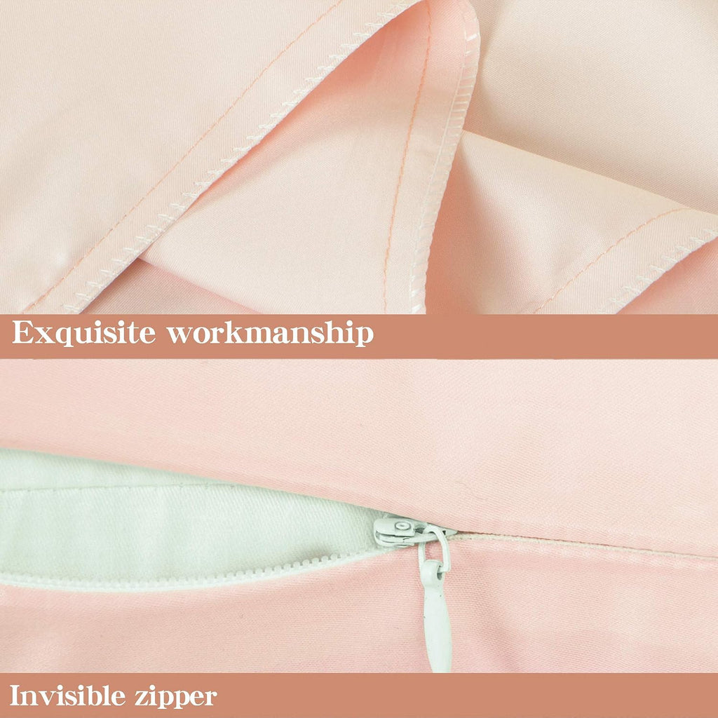 Ntbay Zippered Satin Pillow Cases for Hair and Skin, Luxury King Hidden Zipper Pillowcases Set of 2, 20x36 Inches, Pink 36 Inches Pink