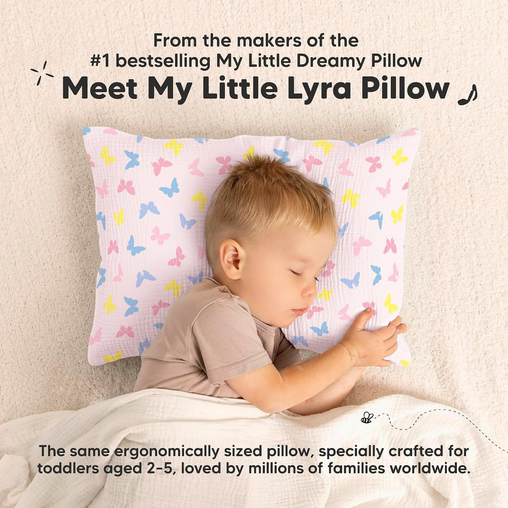 KeaBabies Toddler Pillow with Pillowcase – 13x18 Soft, Breathable Organic Cotton Muslin Kids Pillow for Sleeping, Travel, Preschool Nap…