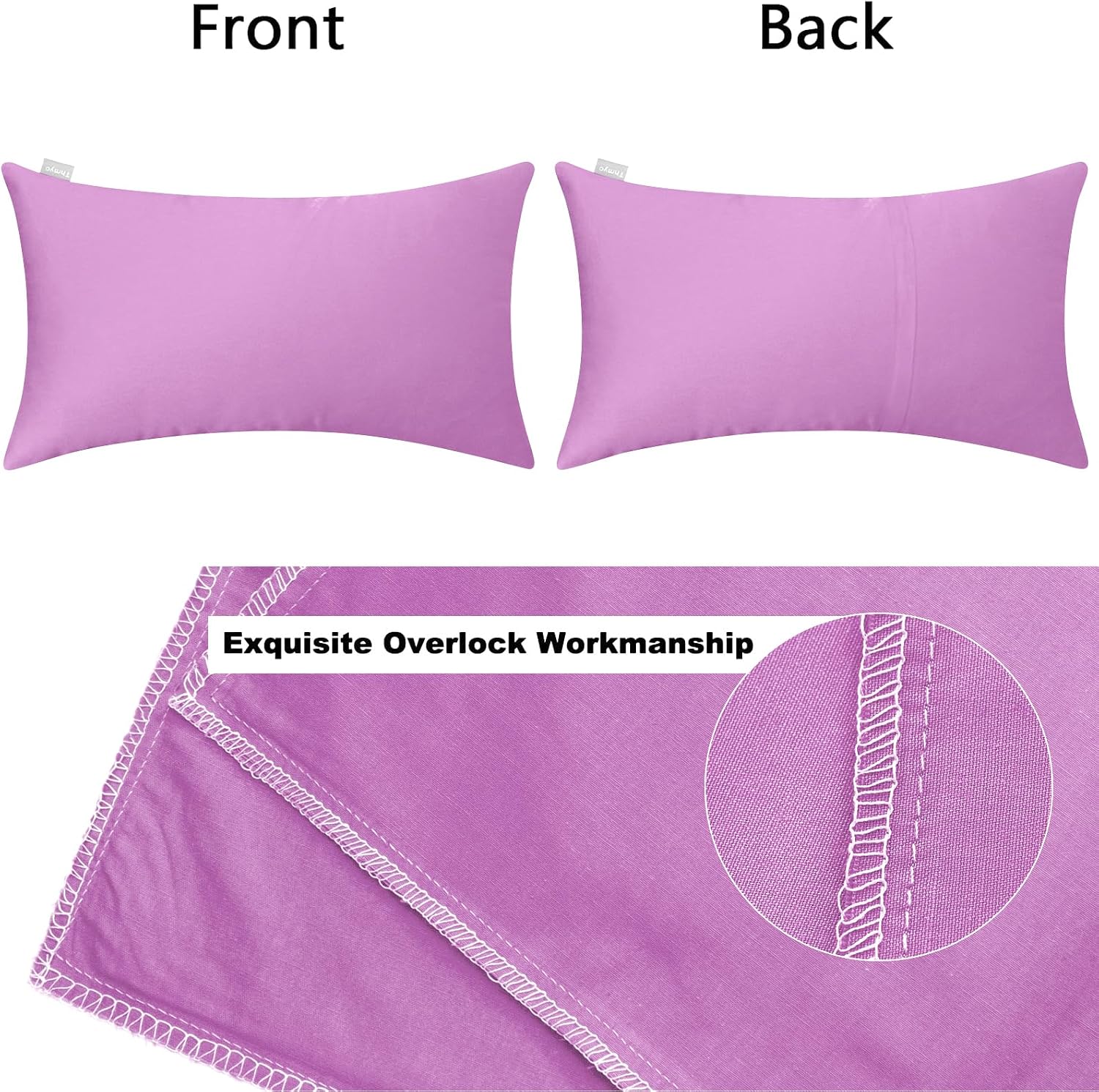 Thmyo 4-Pack 100% Cotton Lumbar Comfortable Solid Decorative Throw Pillow Case Rectangle Cushion Cover Pillowcase Sublimation DIY Throw Pil…