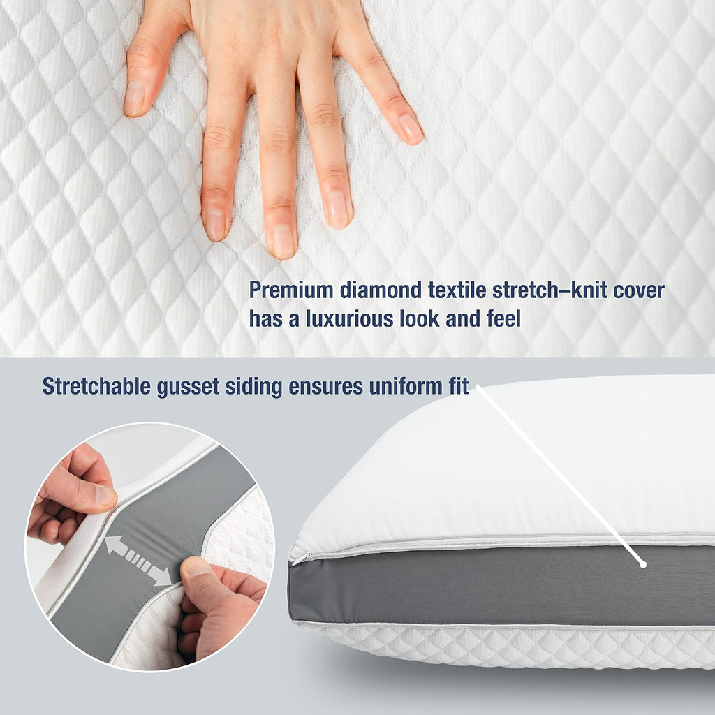 Perfect Cloud The Perfect Pillow Dual Temperature Memory Foam Pillow with Adjustable/Removable Layers for Back, Stomach, & Side Sleepers…