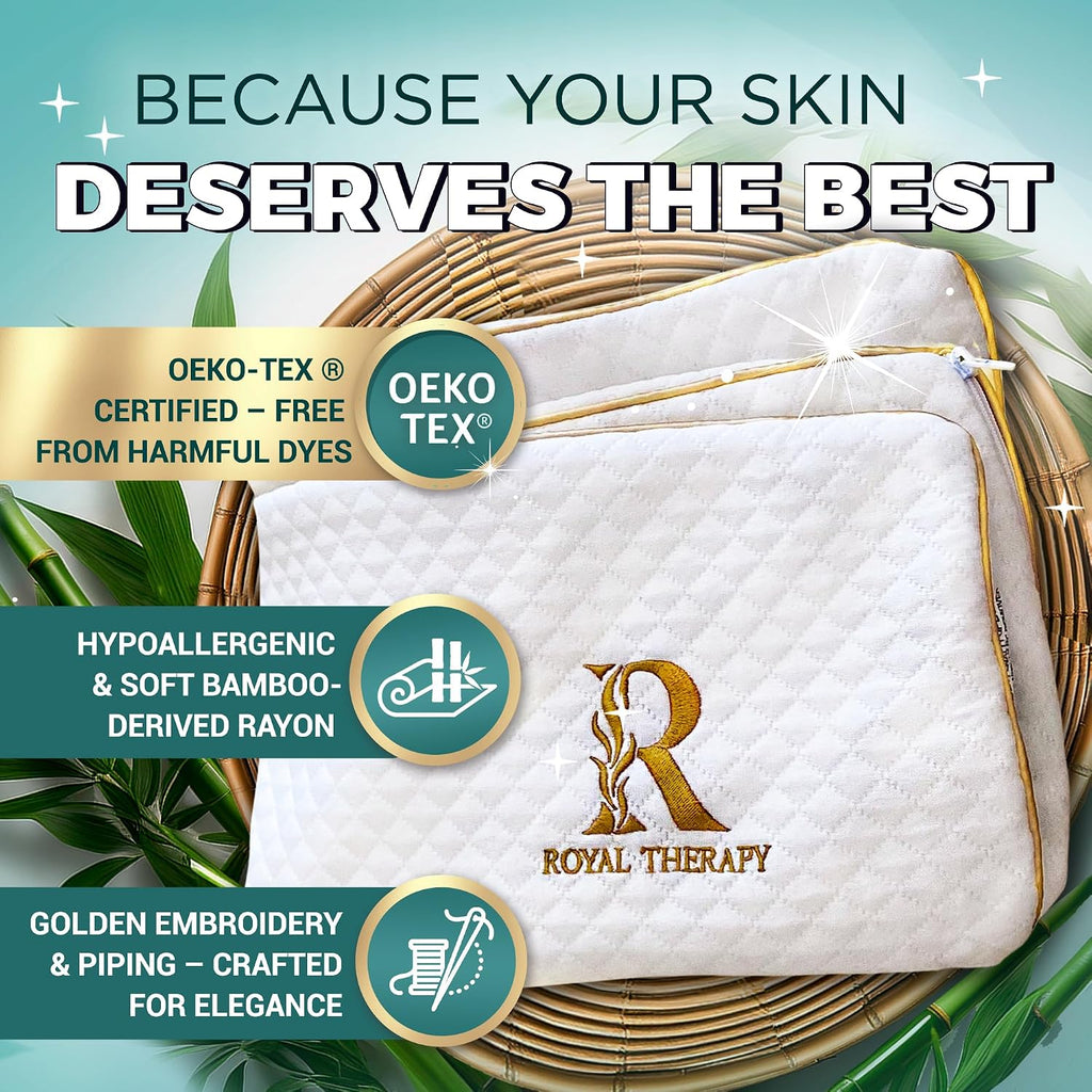 Royaltherapy Royal relaxation King 2-Pack Memory Foam Pillow, Adjustable Shredded Odor-Free Cut-Out Bed Pillow for Neck & Shoulder…