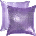 Eternal Beauty Set of 2 Sequin Decorative Pillow Cover Lavender Throw Pillow Covers for Couch Sofa Throw Pillows 18 X 18 Inches