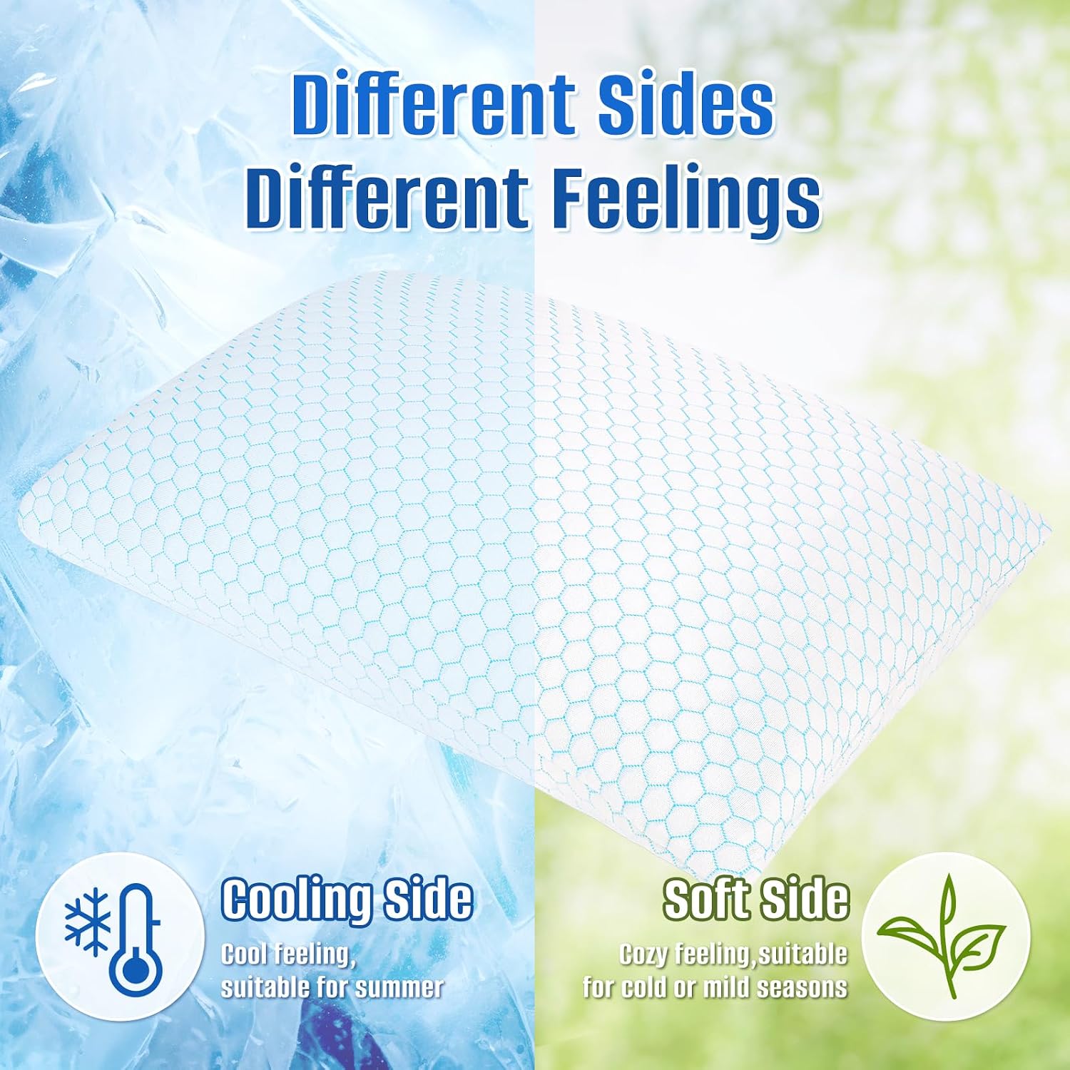 CushyOasis Shredded Memory Foam Pillow for Sleeping, Cooling Bed Pillows Set of 2, Adjustable Pillows for Side, Back, Stomach Sleepers with…