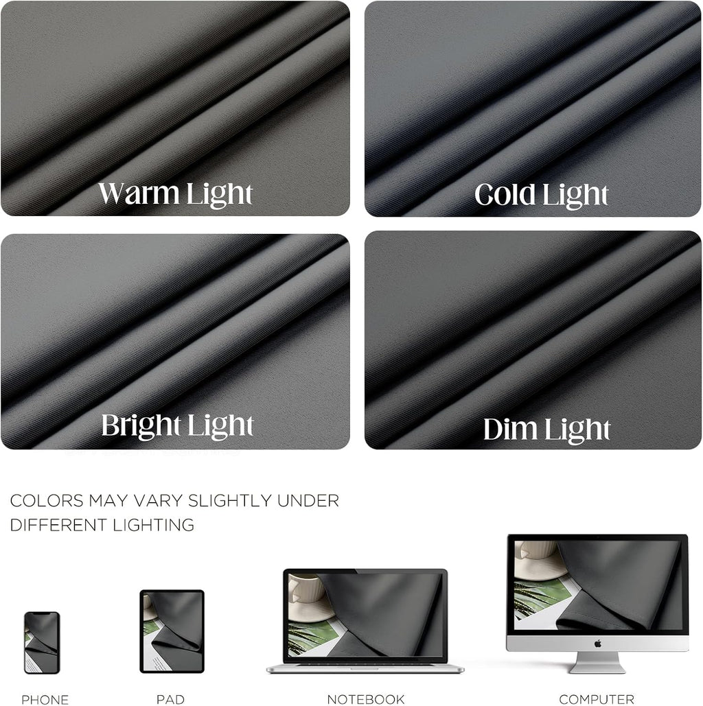 CUCRAF Custom Light Grey Blackout Curtains 1 Panel Set, Thermal Insulated Grommet Room Darkening Curtain for Living Room Bedroom, Light…