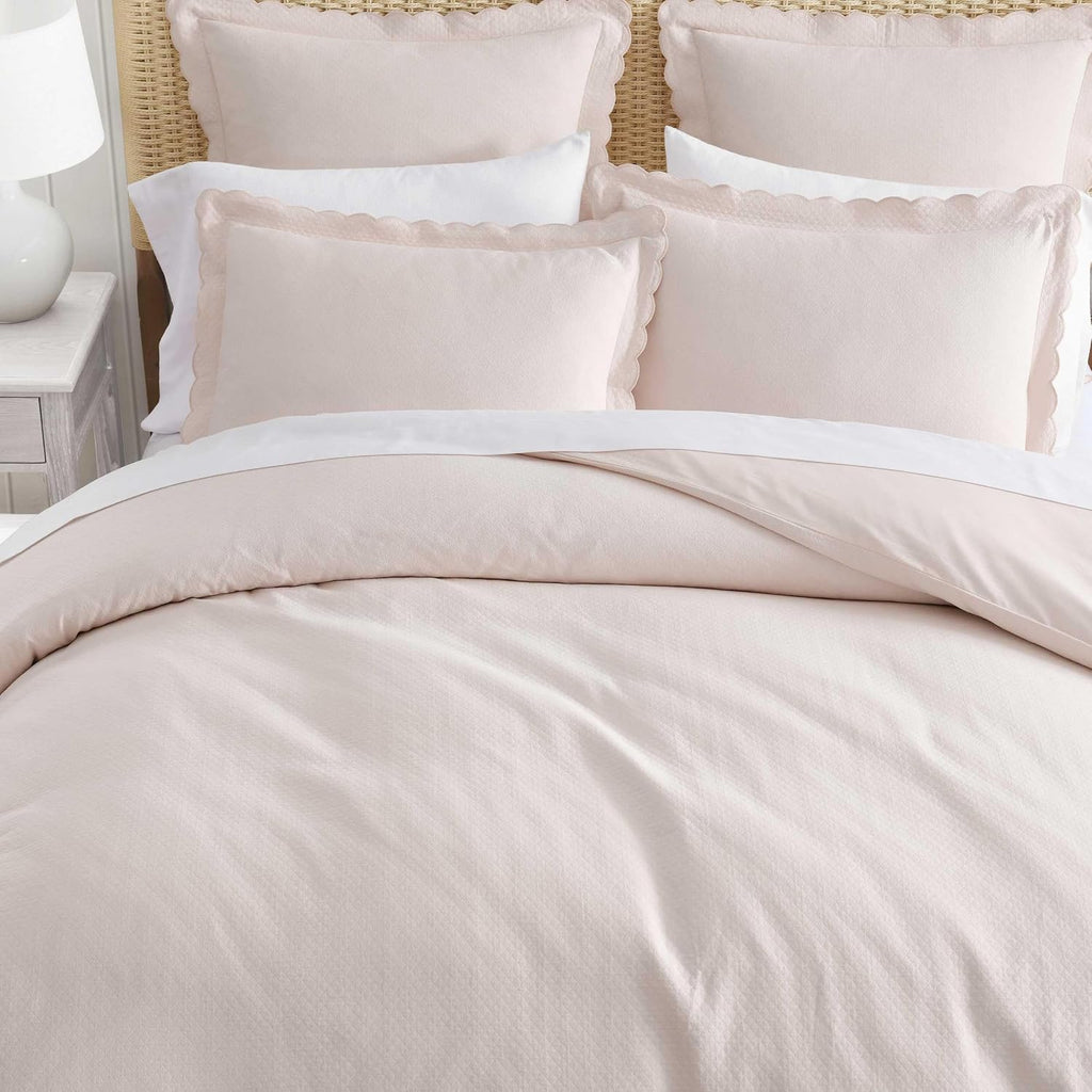 MarthaStewart Martha Stewart - Queen Duvet Cover Set, 100% Soft Cotton Blend Bedding, Corner Ties & Button Closure, 3 Piece Bed Set with Ma…