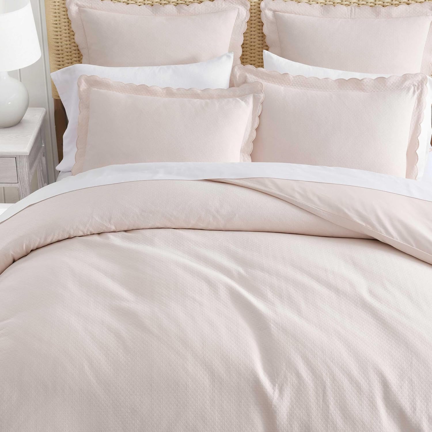 MarthaStewart Martha Stewart - Queen Duvet Cover Set, 100% Soft Cotton Blend Bedding, Corner Ties & Button Closure, 3 Piece Bed Set with Ma…
