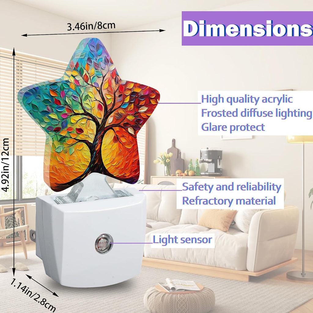 Tree of Life Night Light for Kids, Colorful Tree Night Lights Plug Into Wall, Lightweight Dusk to Dawn Light Sensor Warm Nightlights for…
