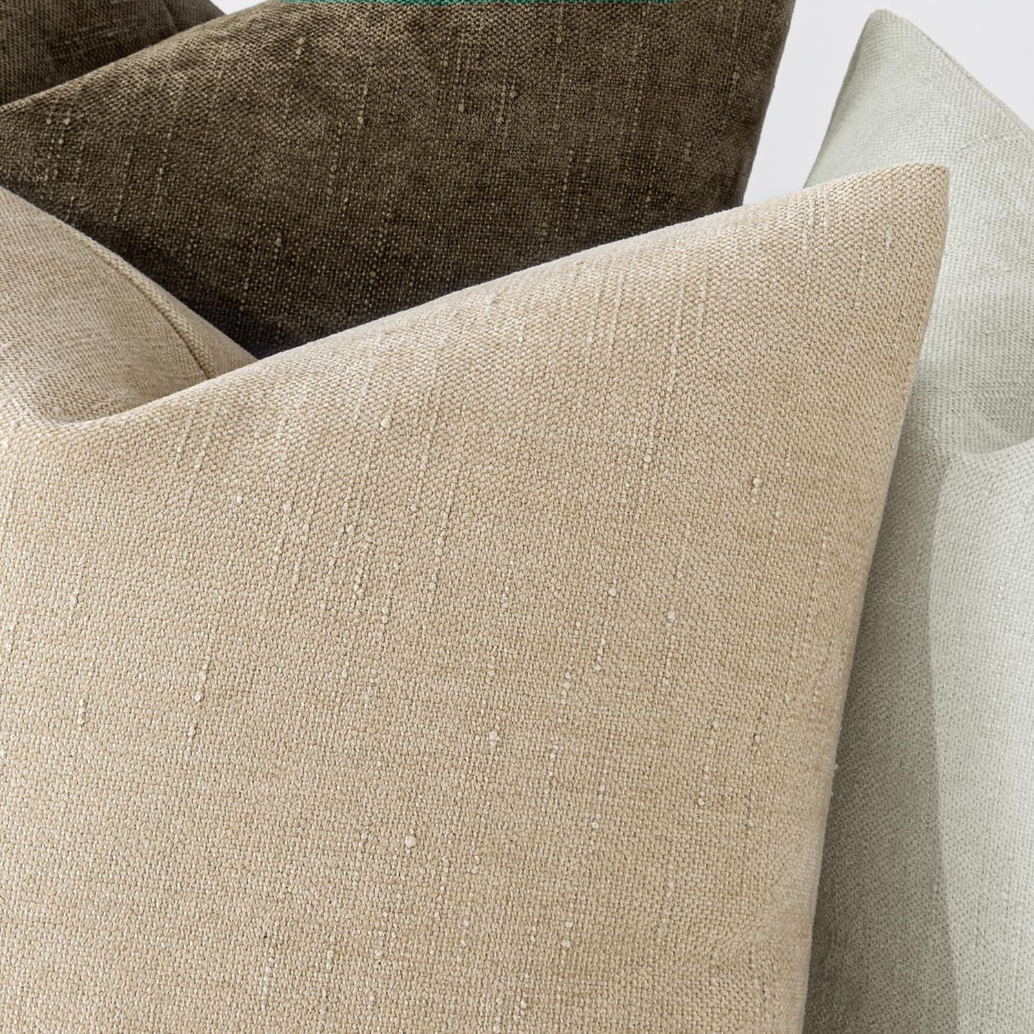 MIULEE Textured Couch Pillow Covers 20x12 Inch Pack of 2, Beige Soft Thick Solid Lumbar Decorative Chenille Throw Pillows Neutral…