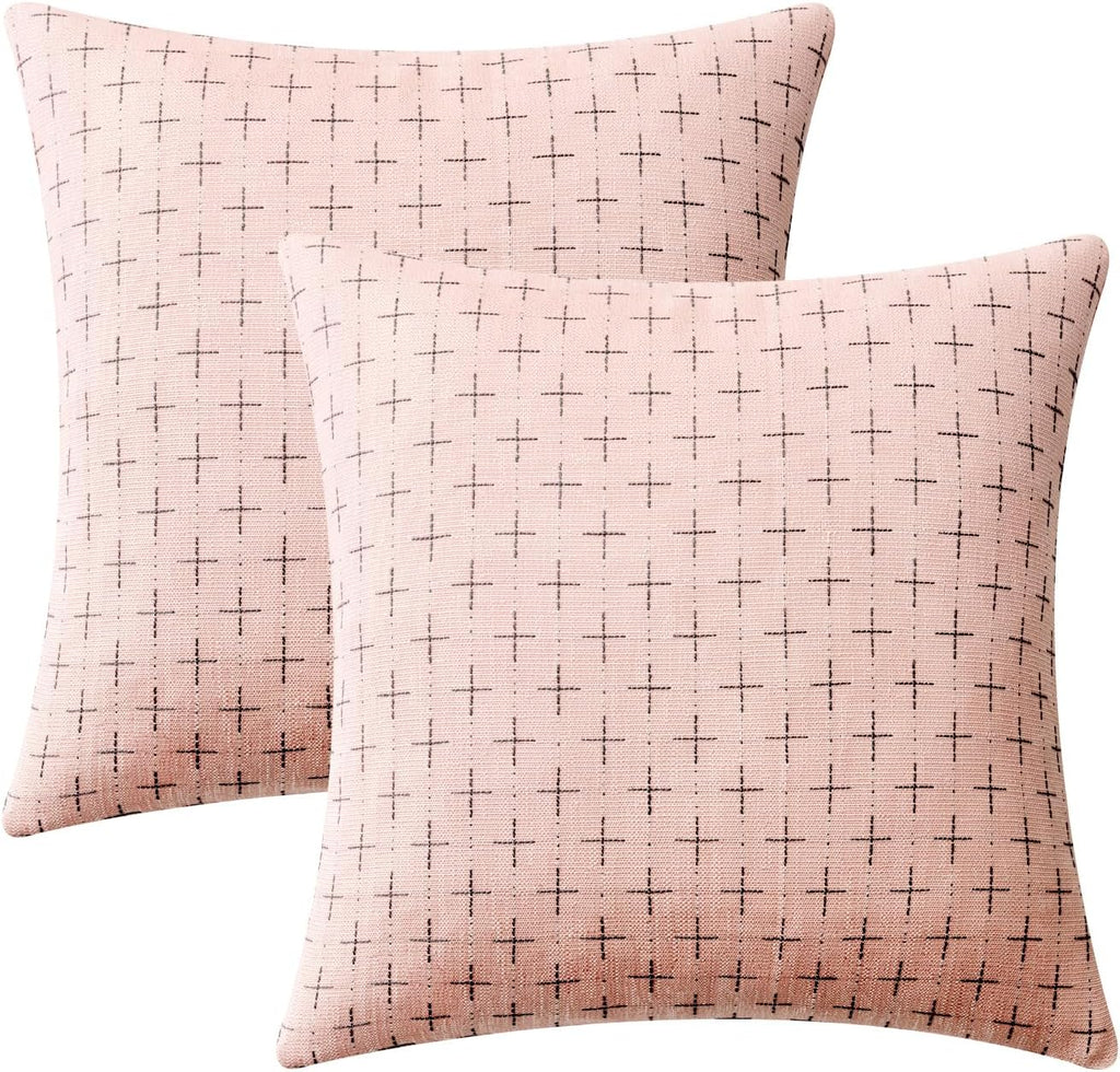 MIULEE Pack of 2 Cute Decorative Burlap Linen Valentine Throw Pillow Covers Farmhouse Pillowcases Modern Rustic Woven Textured Cushion…