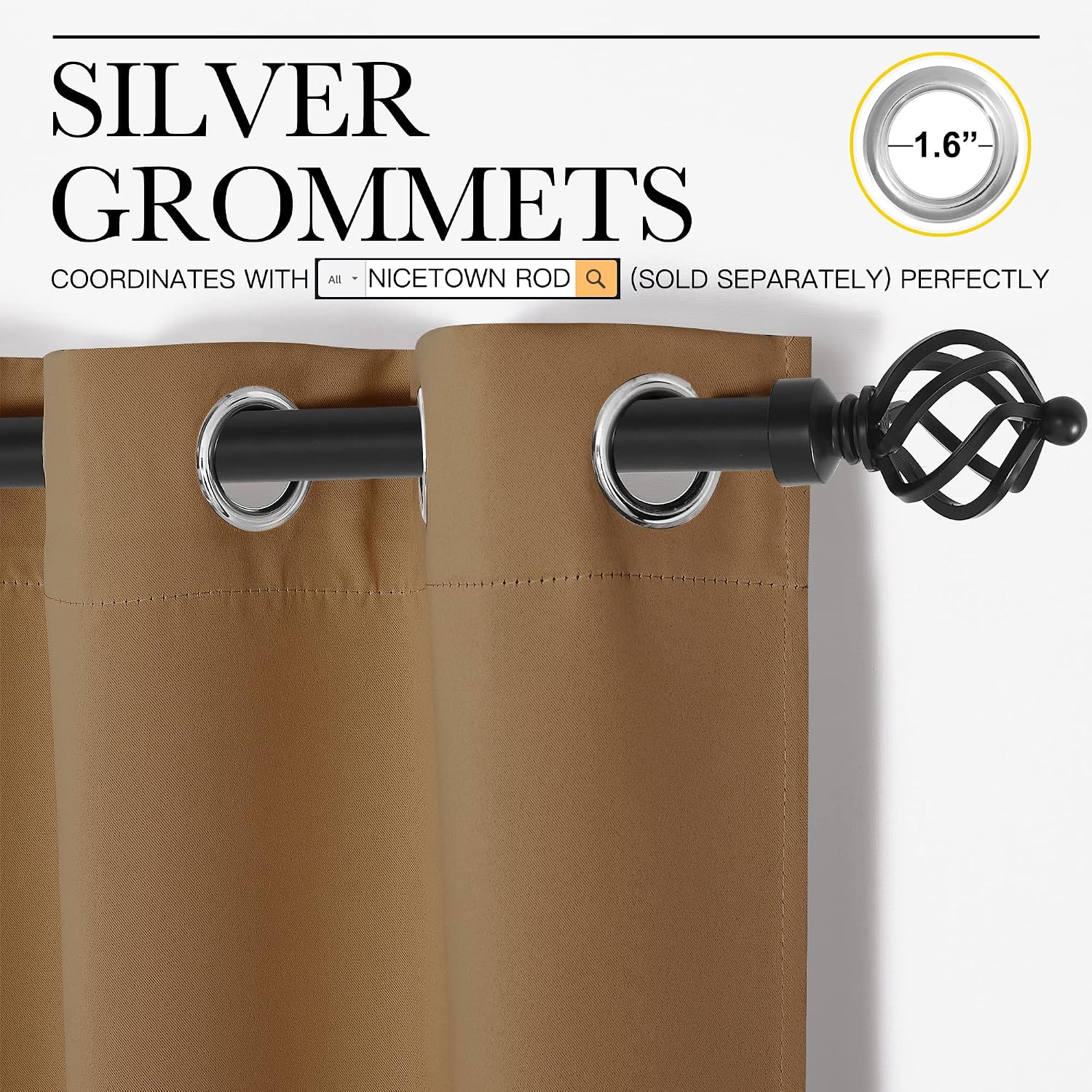 Nicetown Sleek Blackout Curtains 96 inches Length for Windows, Noise Reducing and Block Draft Panels for Door Doorway Laundry Office Luxury…