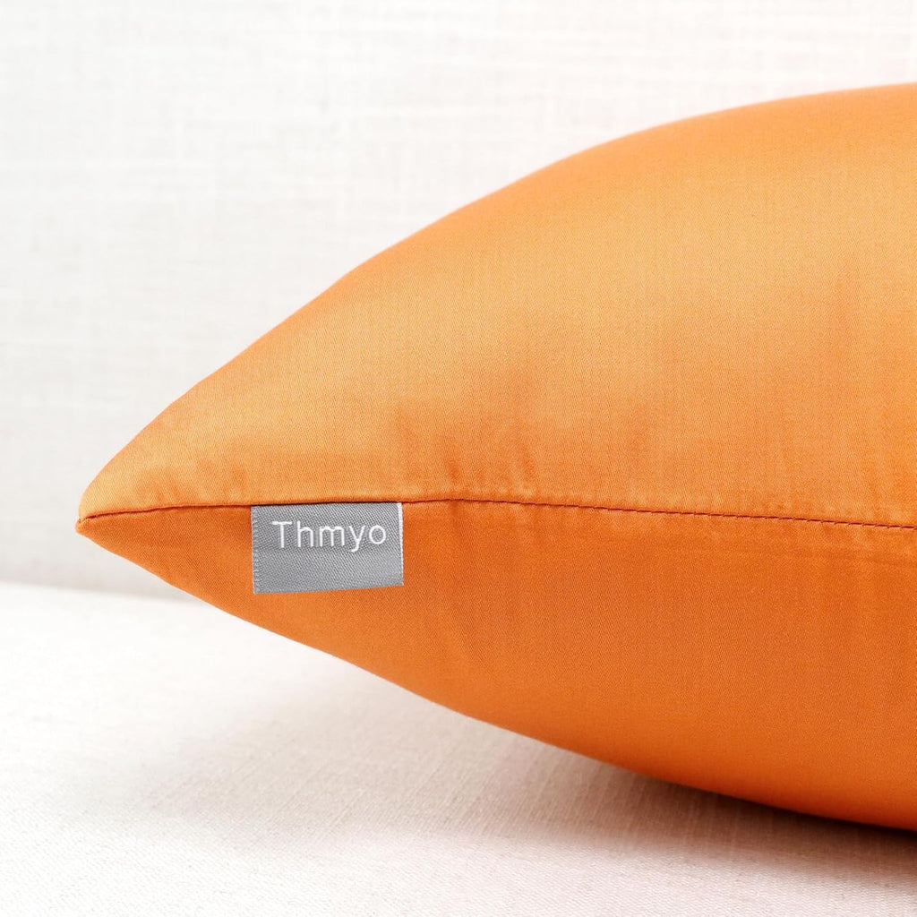 Thmyo 4-Pack 100% Cotton Comfortable Solid Decorative Throw Pillow Case, Thmyo Square Cushion Cover Pillowcase Sublimation Blank Pillow Cove…