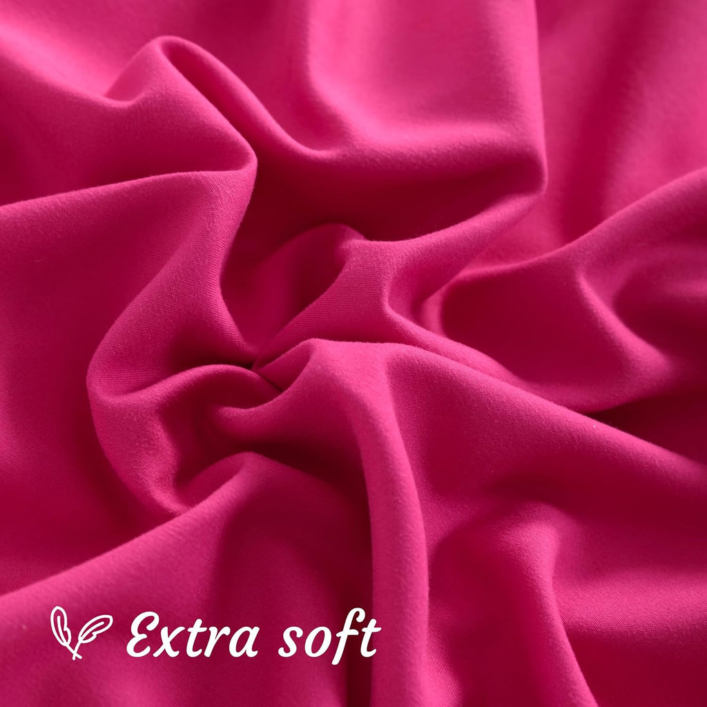 Ntbay Standard Pillow Cases Set of 2, 2 Pack Brushed Microfiber 20x26 Pillow Cases, Soft, Wrinkle, Fade, Stain Resistant Magenta Pillow Cas…