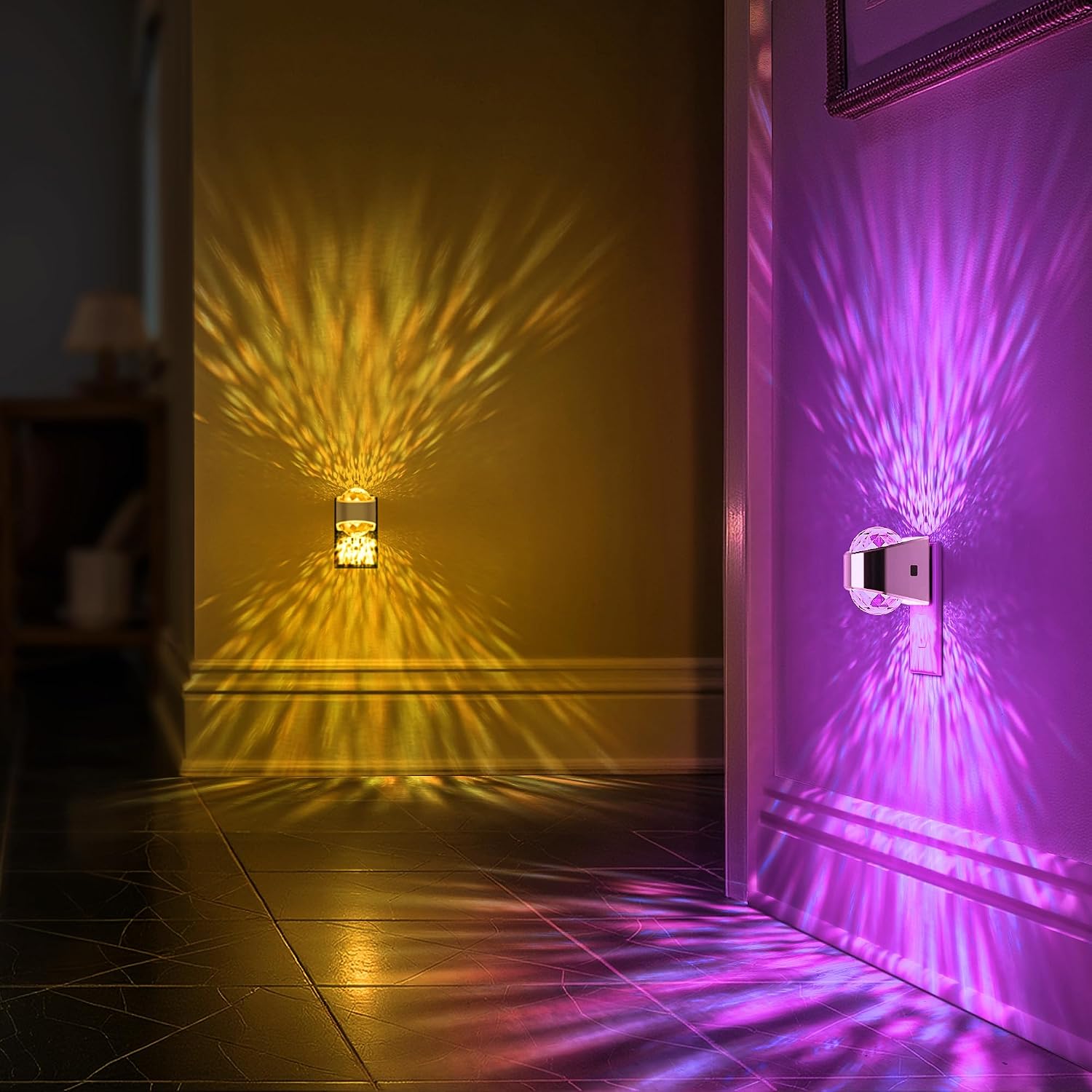 Night Lights Plug into Wall, Star Projector for Bedroom, Silver Night Light Projector for Kids, 9-Color RGB Galaxy Nightlight with Dusk…