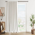 Nanspring Cream 100% Blackout Linen Curtains 108 Inch Length for Bedroom Back Tab Thermal Insulated Modern Farmhouse Decor Black Out Curtai…