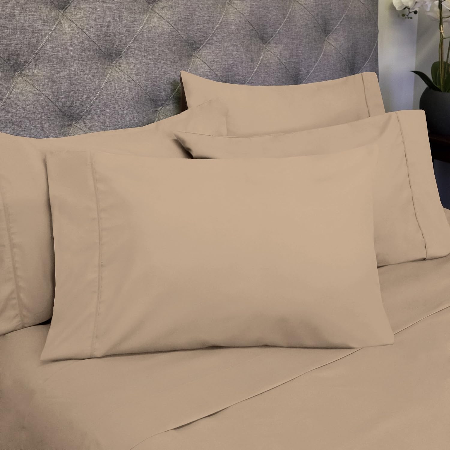 Cal King Size Bed Sheets - 6 Piece 1500 Supreme Collection Fine Brushed Microfiber Deep Pocket California King Sheet Set Bedding - 2…