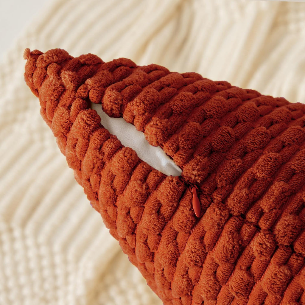 KevinTextile Kevin Textile Fall 14x36 Inch Long Lumbar 1 Pack Boho Decorative Throw Pillow Cover Soft Striped Corduroy Rectangle Cushion Ca…