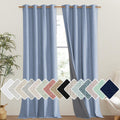 NICETOWN Stone Blue Vintage Linen 100% Blackout Curtains for Living Room, Thermal Insulated Curtains 120" Long, Noise Reducing Window…