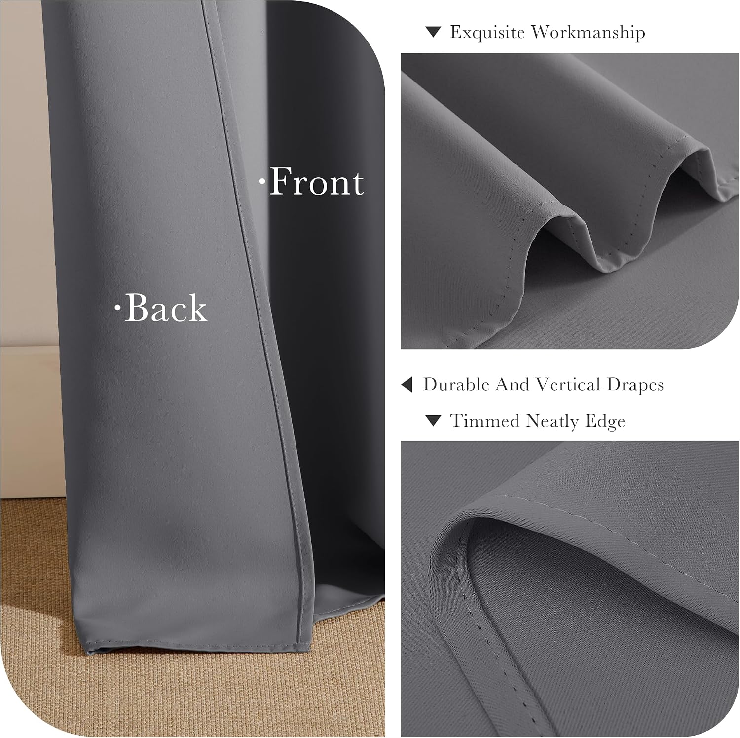 Ponydance PONY DANCE Black Out Curtains 48 inch Long for Short Small Window, Rod Pocket and Back Tab Thermal Insulated Room Darkening Curta…
