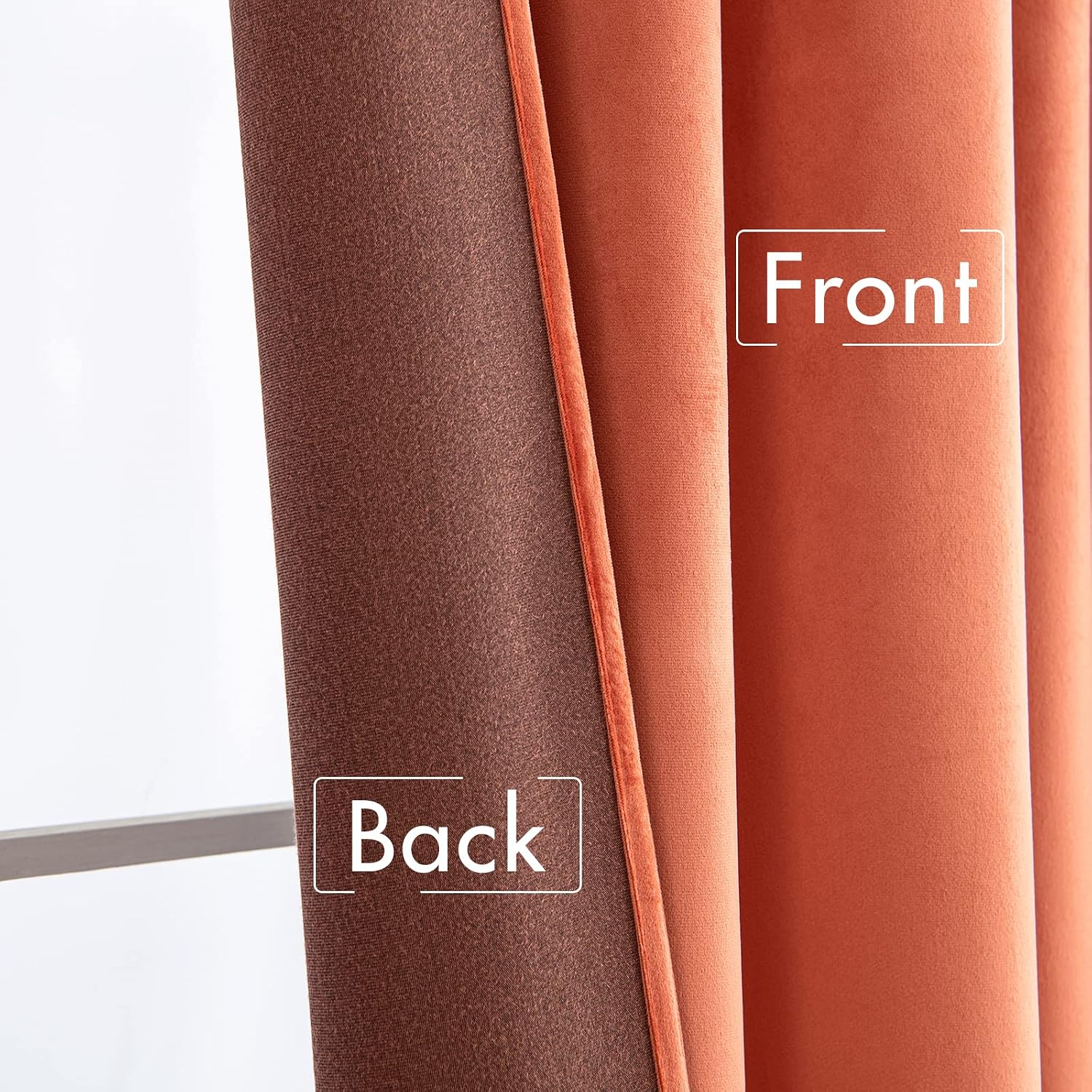 Miulee Velvet Curtains 108 inches Long 2 Panels - Luxury Burnt Orange Curtains for Bedroom Living Room Thermal Insulated Super Soft Window…