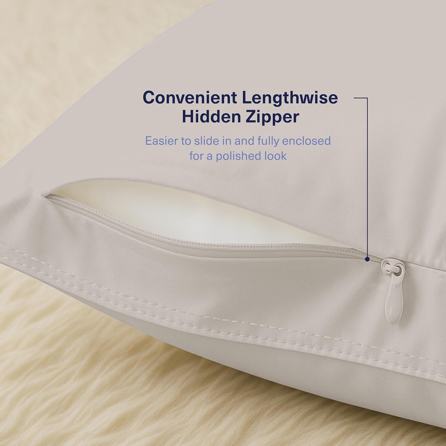 KickoffHome Kickoff Viscose Bamboo Pillowcase, Queen, 100% Organic Hidden Zippered Viscose Bamboo Pillow Case Queen Size, Cooling Pillow Co…