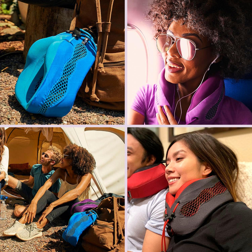 Cabeau Long Haul Flight Cooling Travel Neck Pillow – Evolution Cool – Supportive Memory Foam with Airflow Vents – Compact with Carrying…