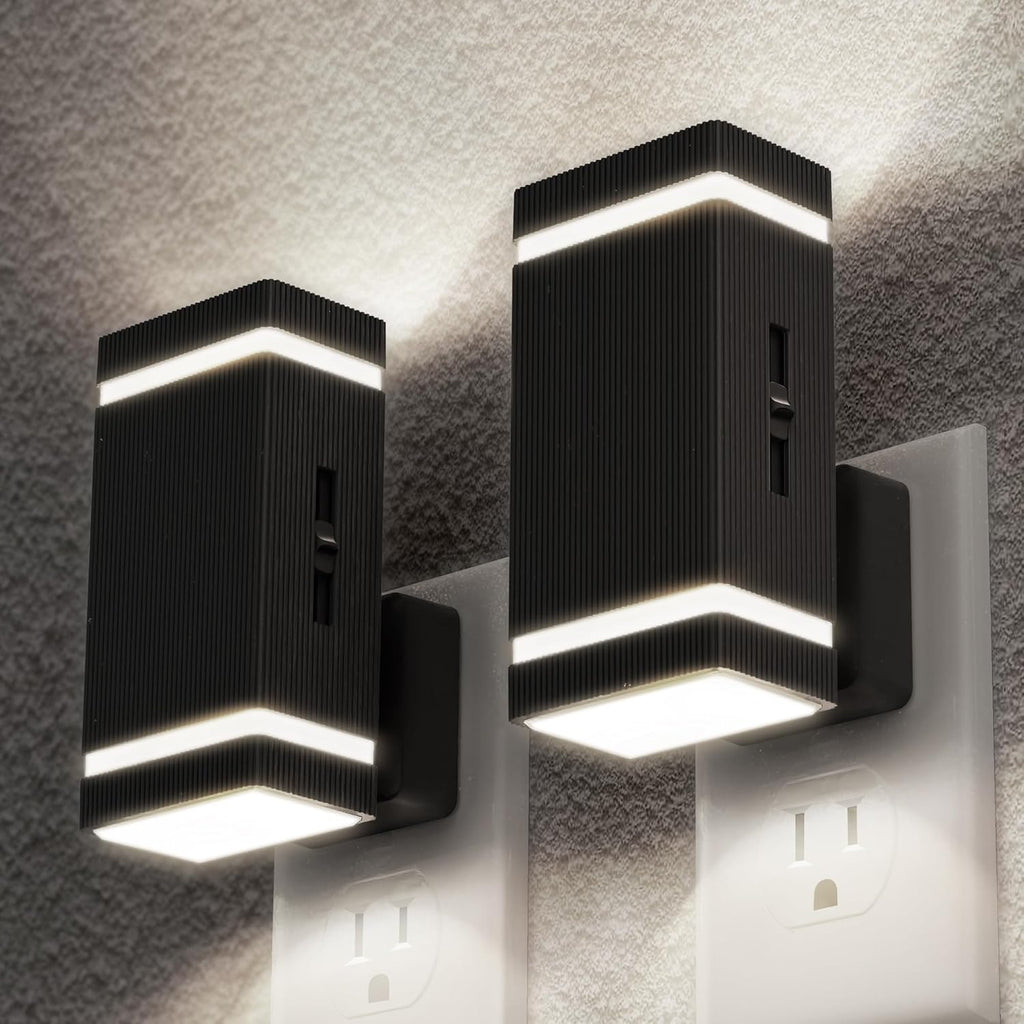 DORESshop Bright LED Night Light Plug in [2 Pack], Night Lights Plug into Wall with Dusk-to-Dawn Sensor, 0-100lm Dimmable Nightlights with…