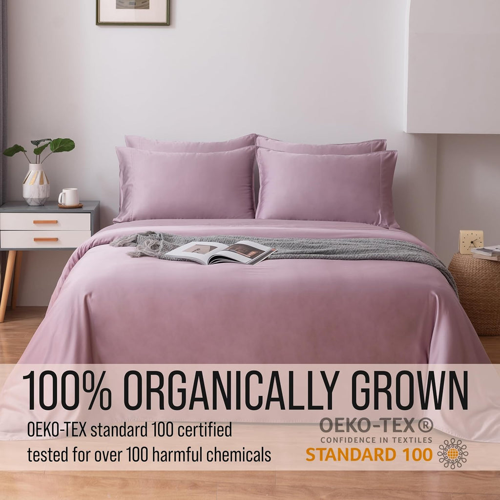 Bella Coterie 6 Piece Luxury Bamboo Viscose California King Size Sheet Set | 100% Organically Grown | Cooling for Hot Sleepers | 18" Deep…