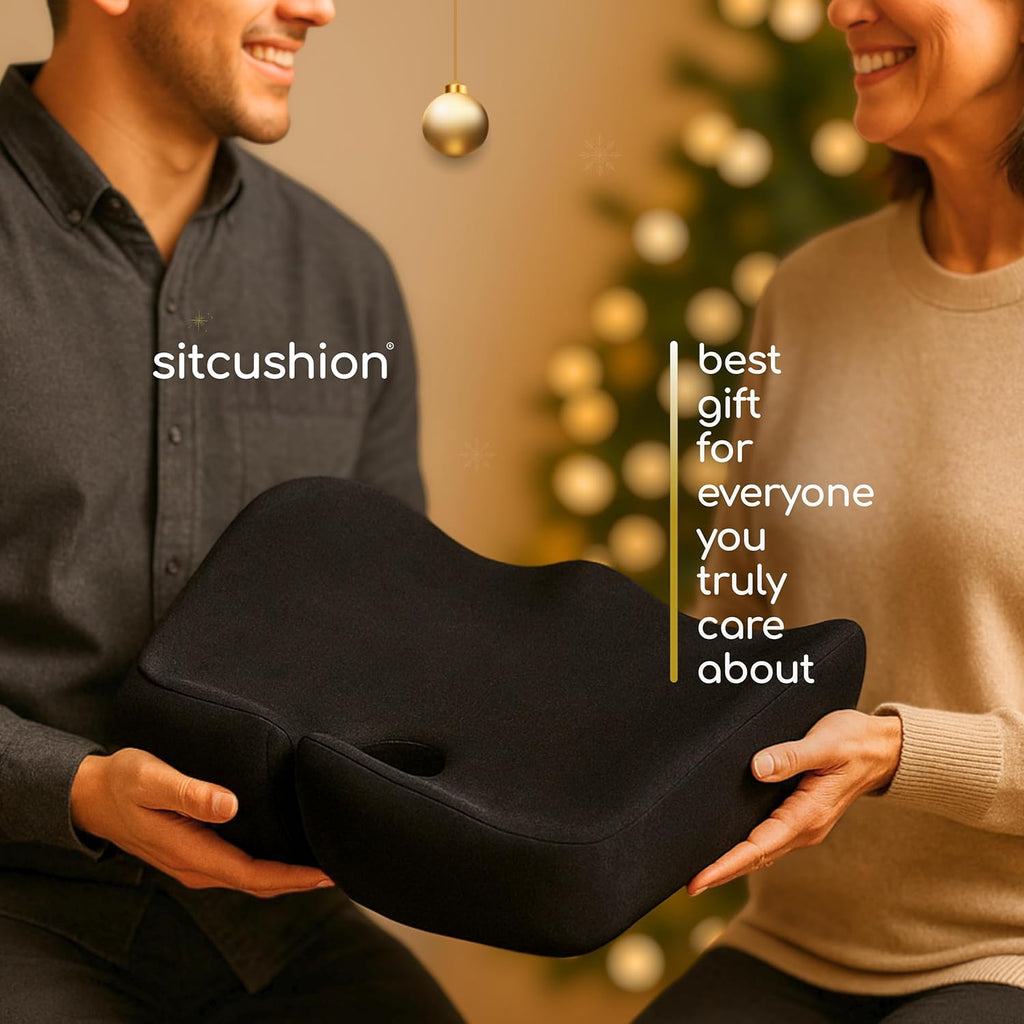 Sitcushion Extra Large Memory Foam Seat Cushions for Office Chairs, Pressure Relief Seat Cushion for Tailbone, Sciatica & Back Pain, Ergon…