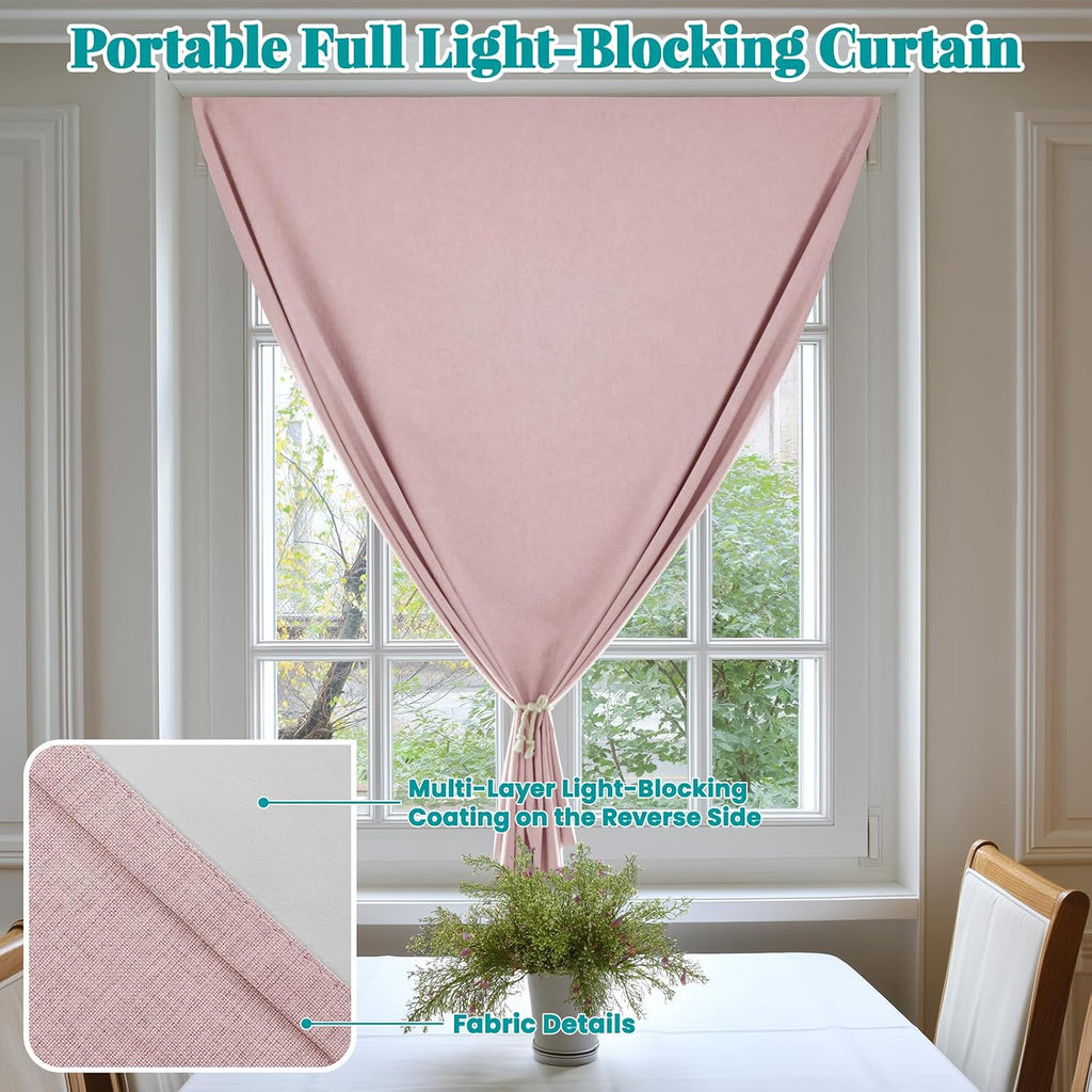100% Self Adhesive Blackout Curtains- Stick on Curtain Shades Window Blinds Curtains No Rod Needed Easy to Hang Curtain, Use for Bedroom…