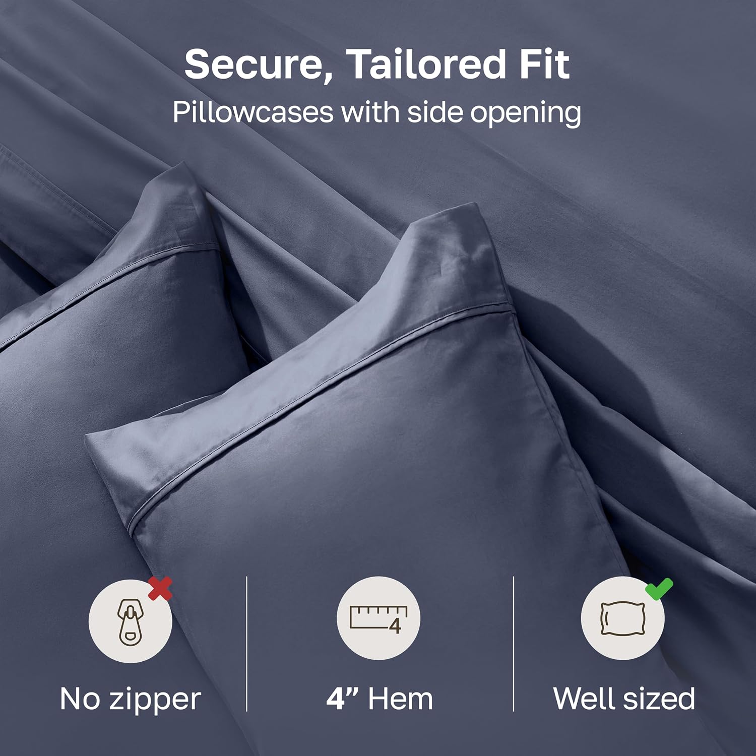 CaliforniaDesignDen California Design Den Standard Queen Size Pillowcase Set - 400 Thread Count, 100% Cotton Sateen, Set of 2 Pillow Covers…
