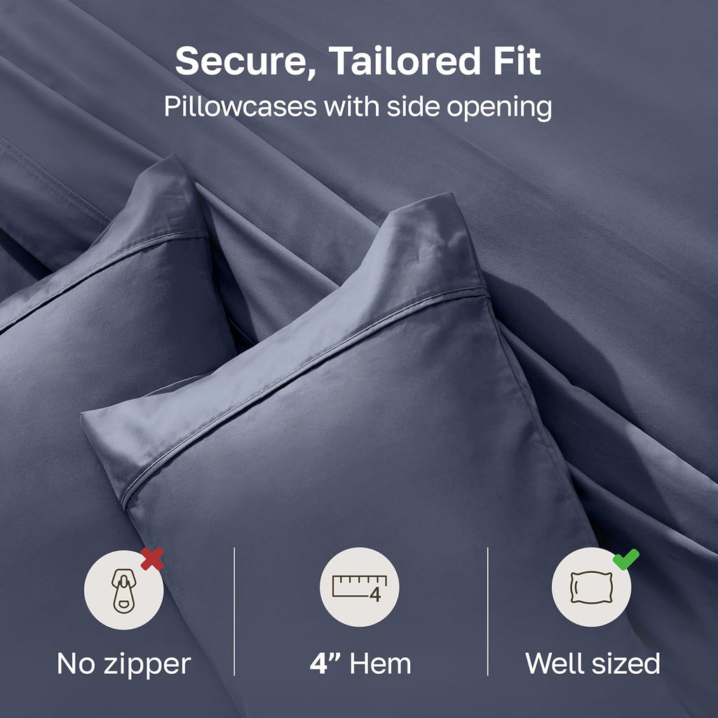 CaliforniaDesignDen California Design Den King Size Pillowcase Set - 400 Thread Count, 100% Cotton Sateen, Set of 2 Pillow Covers, Soft and…