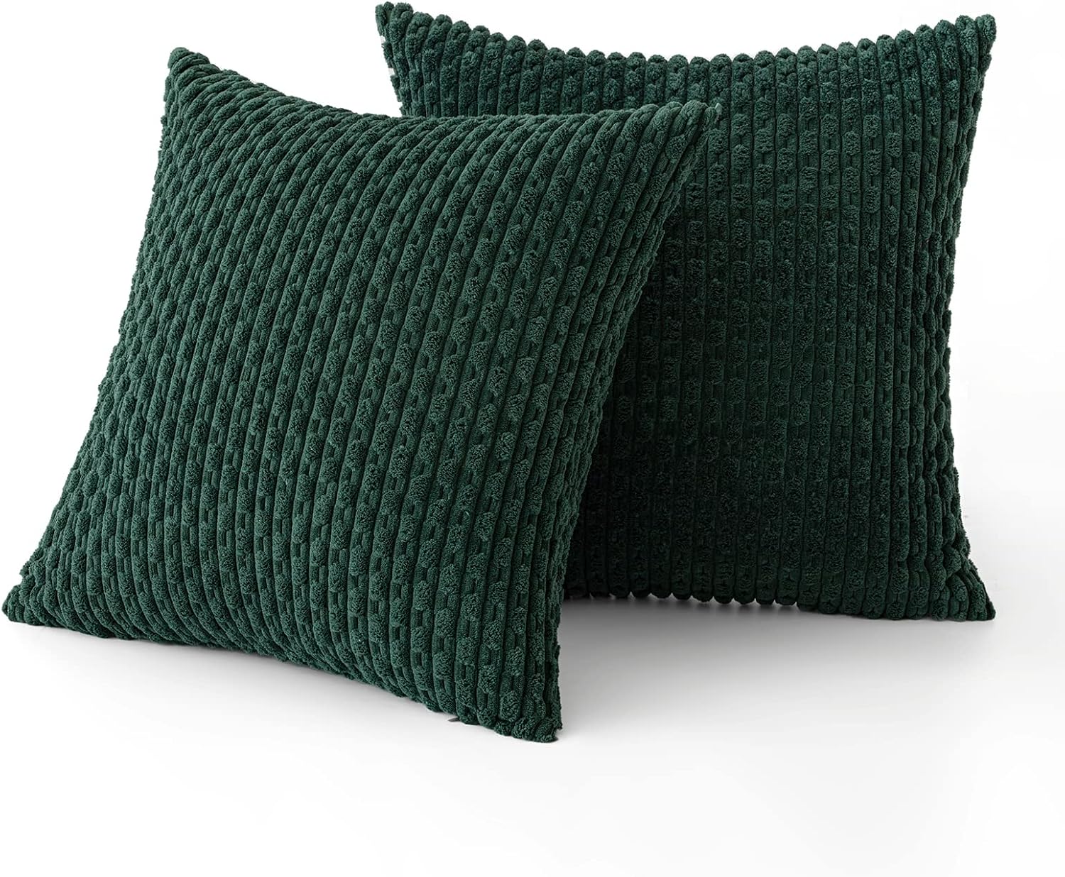 Miulee Army Green Throw Pillow Covers Soft Corduroy Decorative Set of 2 Boho Striped Pillow Covers Pillowcases Farmhouse Home Decor for Cou…