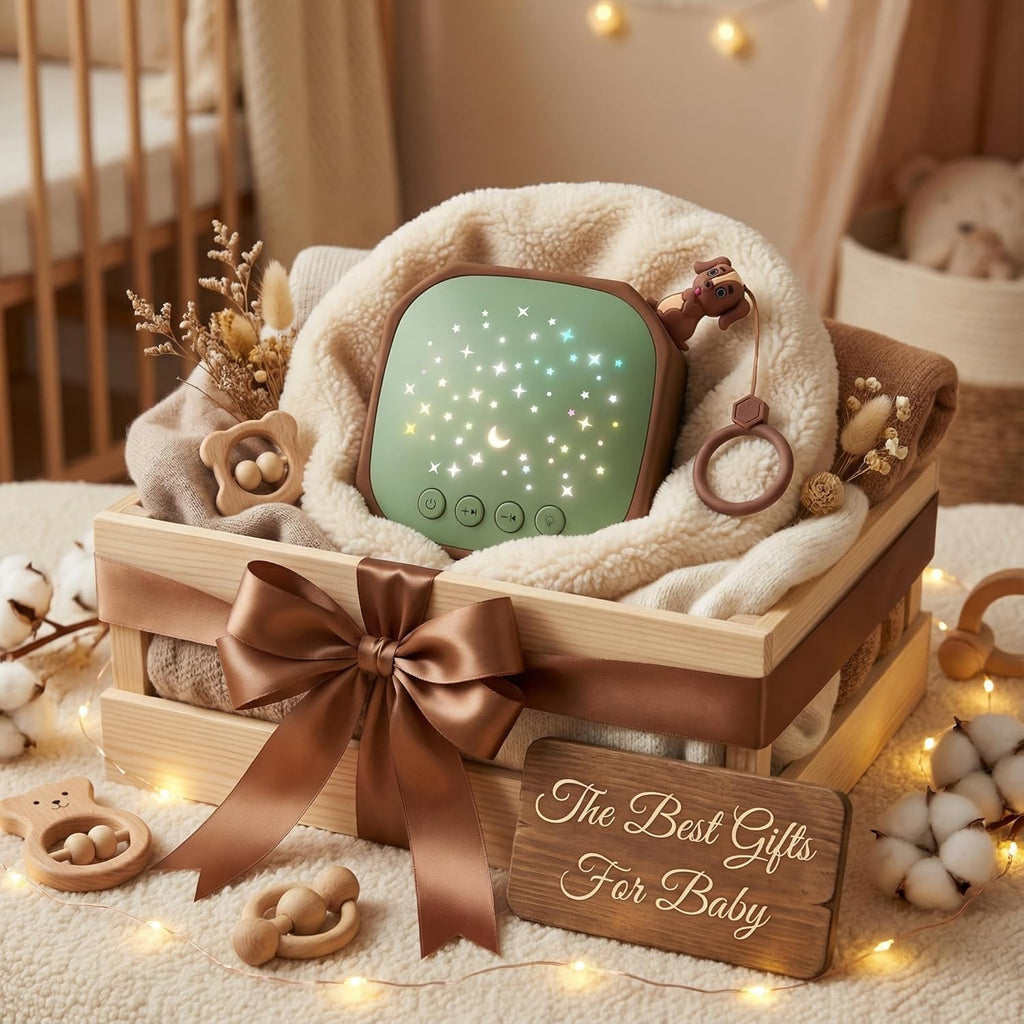 Junificent White Noise Sound Machine Baby with Star Projector | Portable Lullaby Music for Baby Sleeping | Soothing Sound Machine…